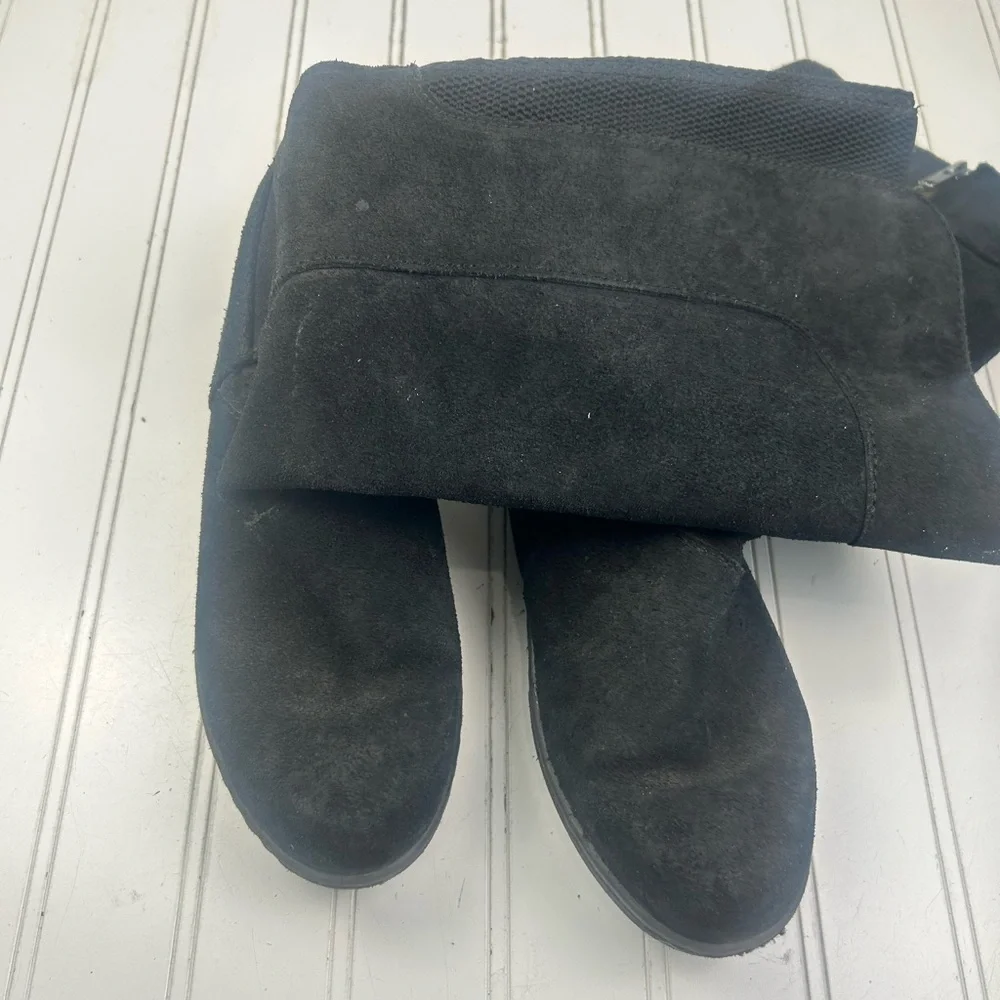 Born Black Suede Brandenburg Stretch Panel Tall Boots Women’s Size 7